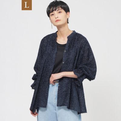 【Ｌ】【１枚で決まる】【ウォッシャブル】ヘアリ－ジャカードブラウス（Ｕ７Ｍ０９５４４＿＿）
