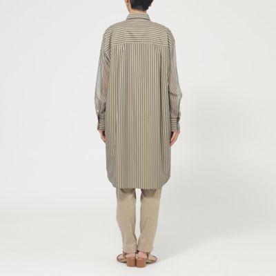 【Ｌ】【ウォッシャブル】シアーコンビストライプロングシャツ（Ｕ７Ｍ１０３６４＿＿）