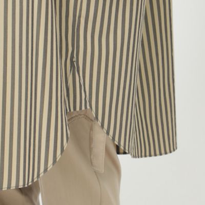 【Ｌ】【ウォッシャブル】シアーコンビストライプロングシャツ（Ｕ７Ｍ１０３６４＿＿）