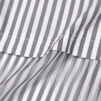 【Ｌ】【カタログ掲載品】【ウォッシャブル】シアーコンビストライプロングシャツ（Ｕ７Ｍ１４５６２＿＿）