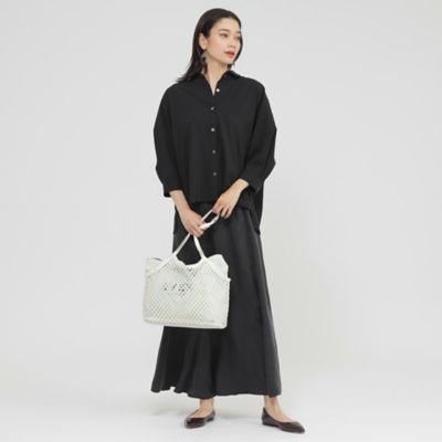 【Ｌ】【接触冷感】【ＵＶ対策】【ウォッシャブル】リネンライクタンブラーショートブラウス（Ｕ７Ｍ１５５６４＿＿）