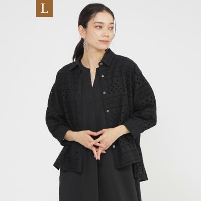 【Ｌ】【カタログ掲載品】【ウォッシャブル】タイルエンブロイダリーブラウス（Ｕ７Ｍ１５５６５＿＿）