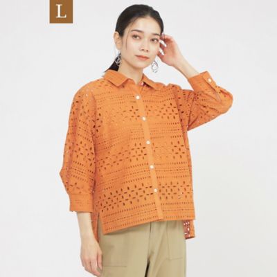 【Ｌ】【カタログ掲載品】【ウォッシャブル】タイルエンブロイダリーブラウス（Ｕ７Ｍ１５５６５＿＿）
