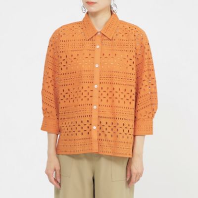 【Ｌ】【カタログ掲載品】【ウォッシャブル】タイルエンブロイダリーブラウス（Ｕ７Ｍ１５５６５＿＿）