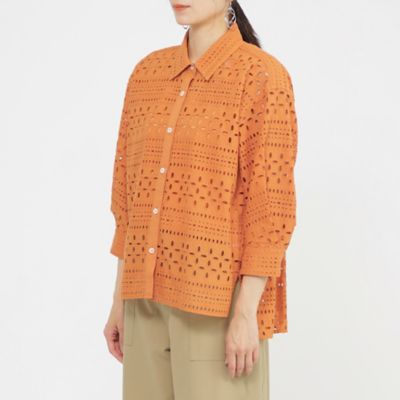 【Ｌ】【カタログ掲載品】【ウォッシャブル】タイルエンブロイダリーブラウス（Ｕ７Ｍ１５５６５＿＿）