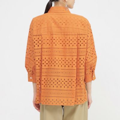 【Ｌ】【カタログ掲載品】【ウォッシャブル】タイルエンブロイダリーブラウス（Ｕ７Ｍ１５５６５＿＿）