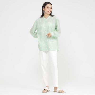 【Ｌ】【１枚できまる】【カタログ掲載品】【ウォッシャブル】クラフトパンサーシアーコンビブラウス（Ｕ７Ｍ１６５６６＿＿）