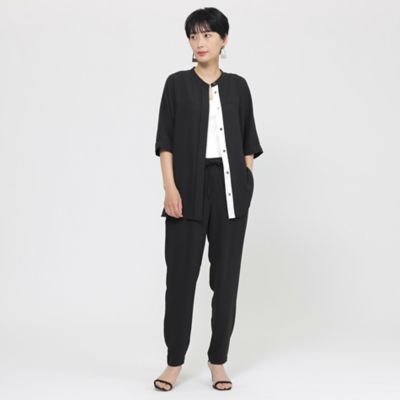 【Ｌ】【夏でもさらっと】【吸水速乾】【ウォシャブル】バックサテンジョーゼットブラウス（Ｕ７Ｍ１８５８１＿＿）