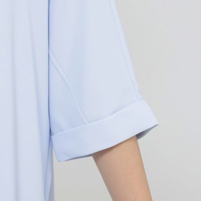 【Ｌ】【夏でもさらっと】【吸水速乾】【ウォシャブル】バックサテンジョーゼットブラウス（Ｕ７Ｍ１８５８１＿＿）