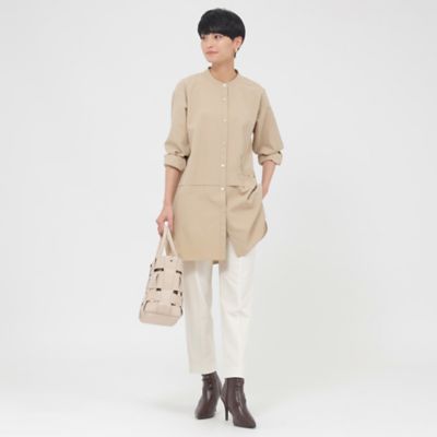 【Ｌ】【ウォッシャブル】【接触冷感】【吸水速乾】【ＵＶ対策】ソフトタイプライタースタンドカラーロングシャツ（Ｕ７Ｍ３３３０３＿＿）