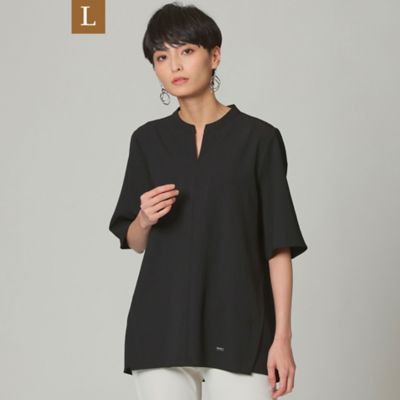 ＜EVEX BY KRIZIA L (Women/大きいサイズ)＞【Ｌ】【接触冷感】【吸水速乾】【ウォッシャブル】スーパードライツイルブラウス（Ｕ７Ｍ５０１５３＿＿）