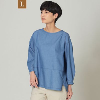 ＜EVEX BY KRIZIA L (Women/大きいサイズ)＞【Ｌ】【ウォッシャブル】ソフトデニムブラウス（Ｕ７Ｍ６０１２６＿＿）