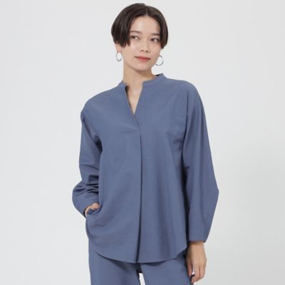 ＜EVEX BY KRIZIA L (Women/大きいサイズ)＞【Ｌ】【ウォッシャブル】デニムライク２ＷＡＹストレッチブラウス（Ｕ７Ｍ６５２１３＿＿）