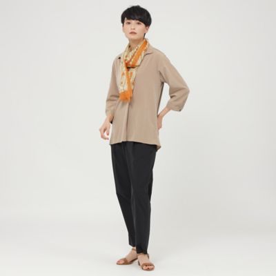 【Ｌ】【接触冷感】【ウォッシャブル】スーパーヴィヨン七分袖ブラウス（Ｕ７Ｍ７１３８０＿＿）