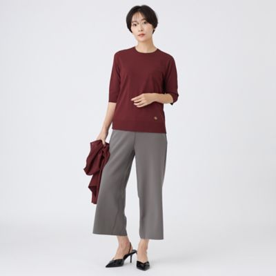 L】【ウォッシャブル】レーヨンストレッチニットプルオーバー