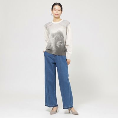 【Ｌ】【ウォッシャブル】ライオンプリントニットプルオーバー（Ｕ７Ｎ０８５２９＿＿）