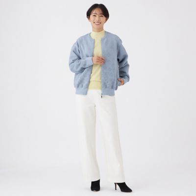 L】【ウォッシャブル】パンサーグラデーションニットブルゾン