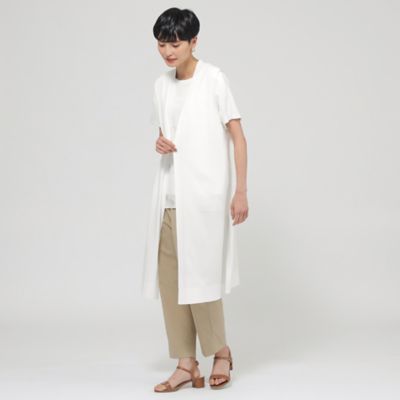 【Ｌ】【ウォッシャブル】ドライタッチコットンニットロングジレ（Ｕ７Ｎ１１５５５＿＿）