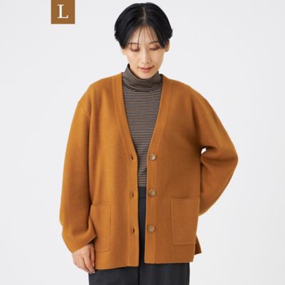 【送料無料】EVEX BY KRIZIA L (Women/大きいサイズ)/エヴェックス バイ クリツィアL ブライトニットVネックカーディガン(U7N11651__) チャ50L トップス【三越伊勢丹/公式】