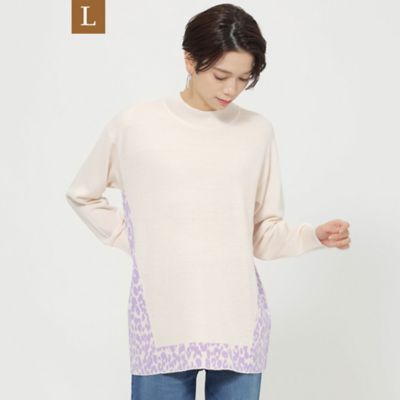 ２３ＡＷ＊Ｗｉｎｇｓ掲載＊【Ｌ】【ウォッシャブル】レオパードコンビハイネックニット（Ｕ７Ｎ１２２５２＿＿）
