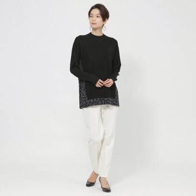 ２３ＡＷ＊Ｗｉｎｇｓ掲載＊【Ｌ】【ウォッシャブル】レオパードコンビハイネックニット（Ｕ７Ｎ１２２５２＿＿）