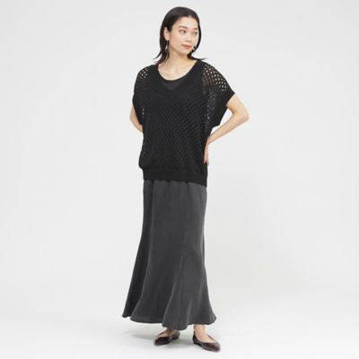 【Ｌ】【ＳＡＮＹＯ　Ｓｔｙｌｅ　ＥＤＩＴＩＯＮ掲載】【ウォッシャブル】アイレットメッシュレイヤードニット（Ｕ７Ｎ１６６１７＿＿）