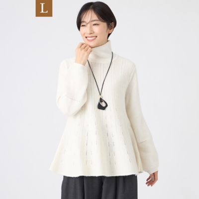 ＜EVEX BY KRIZIA L (Women/大きいサイズ)＞【Ｌ】【カタログ掲載】【ウォッシャブル】ブライトミックスペプラムニットプルオーバー（Ｕ７Ｎ１７６７６＿＿）