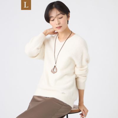 ＜EVEX BY KRIZIA L (Women/大きいサイズ)＞【Ｌ】【ＳＡＮＹＯ　Ｓｔｙｌｅ　ＥＤＩＴＩＯＮ掲載】フォックスウールファーニットプルオーバー（Ｕ７Ｎ１９６８３＿＿）