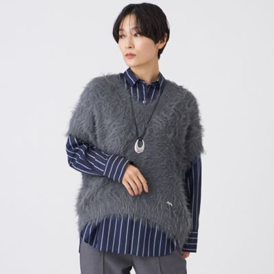 ＜EVEX BY KRIZIA L (Women/大きいサイズ)＞【Ｌ】フェザータッチＶネックニットベスト（Ｕ７Ｎ２２６９１＿＿）