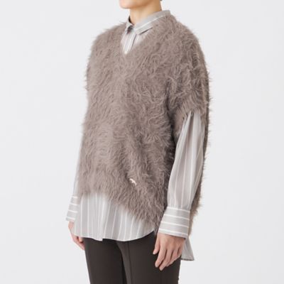 L】フェザータッチVネックニットベスト（U7N22691＿＿