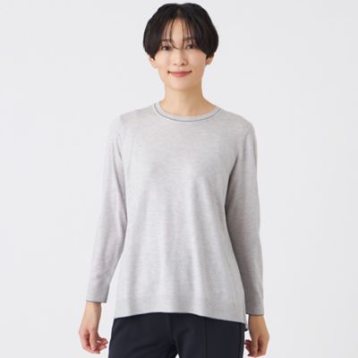 ＜EVEX BY KRIZIA L (Women/大きいサイズ)＞【Ｌ】【ウォッシャブル】ハイゲージラインニットプルオーバー（Ｕ７Ｎ２４６９４＿＿）