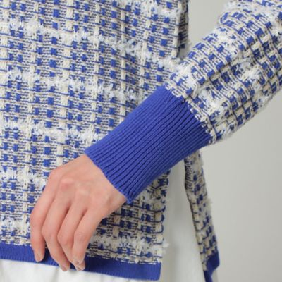 【Ｌ】【ウォッシャブル】シャツコンビファンシーツイードニット（Ｕ７Ｎ５１１０７＿＿）