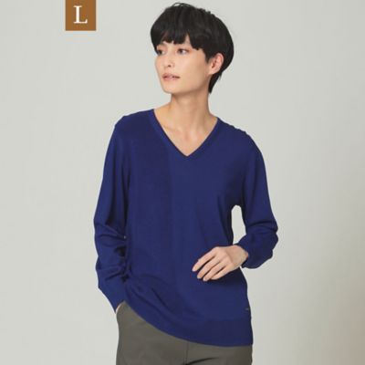 【Ｌ】【ウォッシャブル】レーヨンナイロンストレッチＶネックカラーニット（Ｕ７Ｎ５２１１８＿＿）