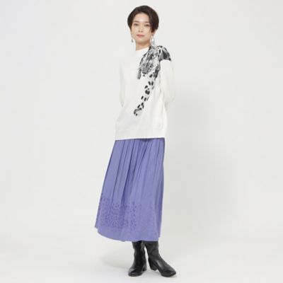 【８０周年記念アイテム】【Ｌ】スノーレオパードボトルネックインターシャニット（Ｕ７Ｎ８０２７４＿＿）