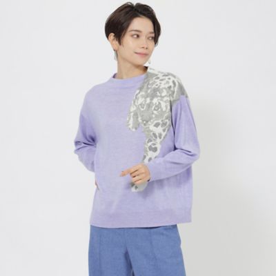 ２３ＡＷ＊Ｗｉｎｇｓ掲載＊【８０周年記念アイテム】スノーレオパードボトルネックインターシャニット（Ｕ７Ｎ８０２７５＿＿）