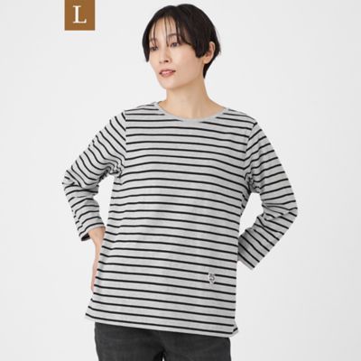 ＜EVEX BY KRIZIA L (Women/大きいサイズ)＞【Ｌ】【ウォッシャブル】タイガーパッチボーダーカットソー（Ｕ７Ｐ０１６０３＿＿）