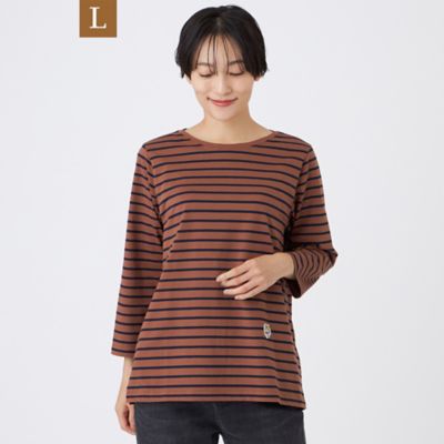 【送料無料】EVEX BY KRIZIA L (Women/大きいサイズ)/エヴェックス バイ クリツィアL タイガーパッチボーダーカットソー(U7P01603__) チャ50L トップス【三越伊勢丹/公式】