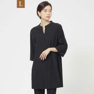 【Ｌ】【接触冷感】【ウォッシャブル】ハイゲージメリルハイテンションバンドカラーチュニック（Ｕ７Ｐ０６３３７＿＿）