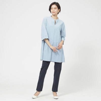 【Ｌ】【接触冷感】【ウォッシャブル】ハイゲージメリルハイテンションバンドカラーチュニック（Ｕ７Ｐ０６３３７＿＿）