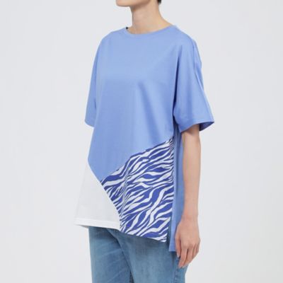 【Ｌ】【ウォッシャブル】ブロッキングゼブラプリントＴシャツ（Ｕ７Ｐ０７１９２＿＿）