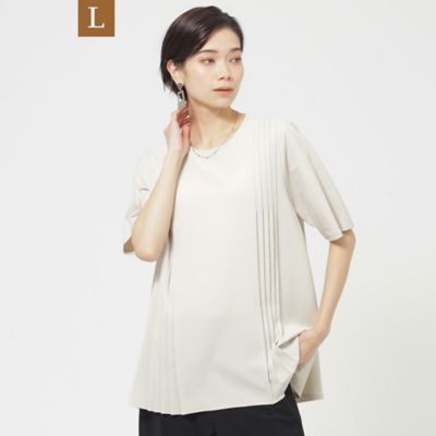 ＜EVEX BY KRIZIA L (Women/大きいサイズ)＞【Ｌ】【ウォッシャブル】【接触冷感】ハイゲージメリルハイテンションプルオーバーカットソー（Ｕ７Ｐ０７３３７＿＿）