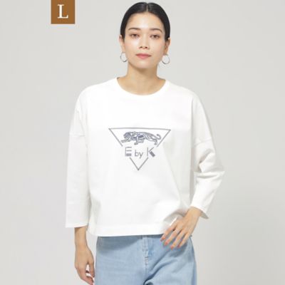 EVEX BY KRIZIA L (Women/大きいサイズ)/エヴェックス バイ クリツィアＬ 【L】【ウォシャブル】イニシャルパンサープリントカットソー(U7P07531__)