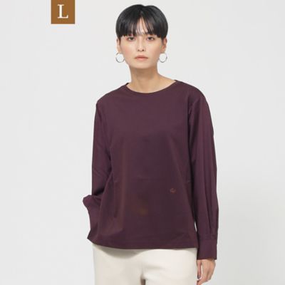 EVEX BY KRIZIA L (Women/大きいサイズ)/エヴェックス バイ クリツィアＬ 【L】【接触冷感】【ウォッシャブル】モクロディシャツコンビプルオーバーカットソー(U7P09315__)