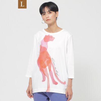 EVEX BY KRIZIA L (Women/大きいサイズ)/エヴェックス バイ クリツィアＬ 【L】【ウォッシャブル】パンサーモチーフプリントカットソーチュニック(U7P10412__)