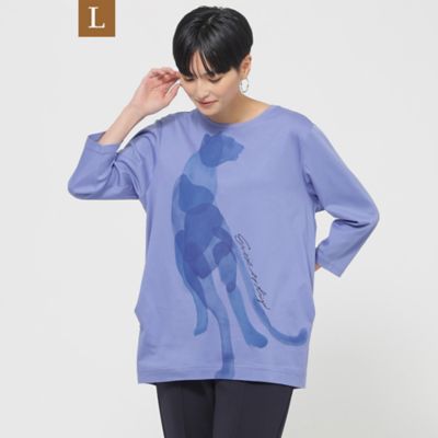 【Ｌ】【ウォッシャブル】パンサーモチーフプリントカットソーチュニック（Ｕ７Ｐ１０４１２＿＿）