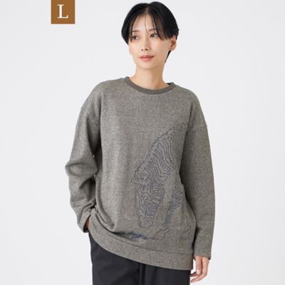 ＜EVEX BY KRIZIA L (Women/大きいサイズ)＞【Ｌ】【ウォッシャブル】ゼブラモチーフラメスウェットプルオーバー（Ｕ７Ｐ１５６５４＿＿）