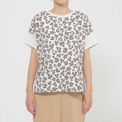 L】【ウォッシャブル】パンサードットプリントカットソー