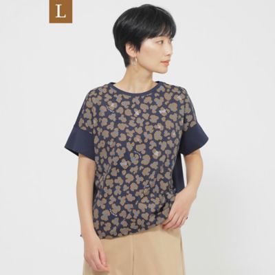 tシャツ 「ウォッシャブル」パンサーモチーフプリントカットソーチュニック レディース L】【ウォッシャブル】パンサードットプリントカットソー