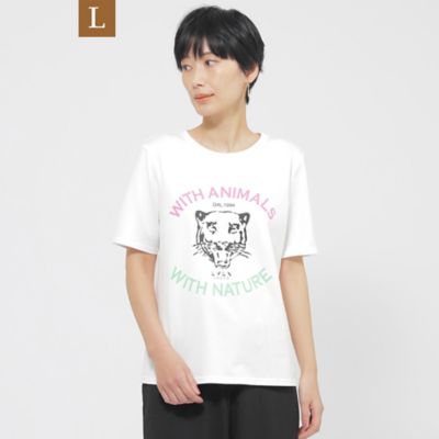 ＜EVEX BY KRIZIA L (Women/大きいサイズ)＞【Ｌ】【カタログ掲載品】【ウォッシャブル】アニマルロゴプリントカットソー（Ｕ７Ｐ１８５４９＿＿）