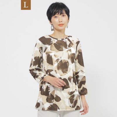 【Ｌ】【接触冷感】【ＵＶ対策】【ウォッシャブル】ペイントドットプルオーバーカットソー（Ｕ７Ｐ１９５５２＿＿）